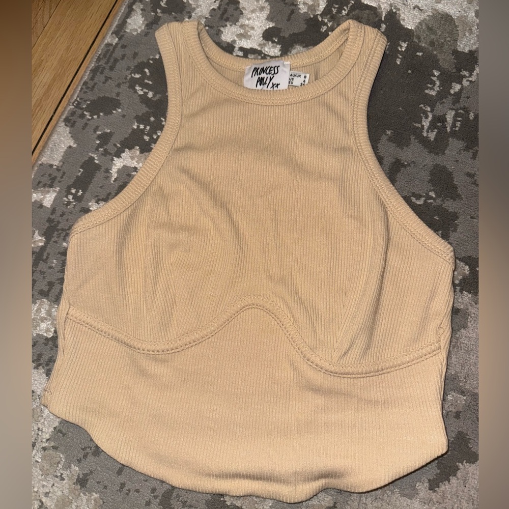 Princess Polly Tan Ribbed Tank Top